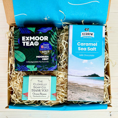 Thank You Gift Set with Exmoor Tea, Thank You Soap and Cornish Chocolate